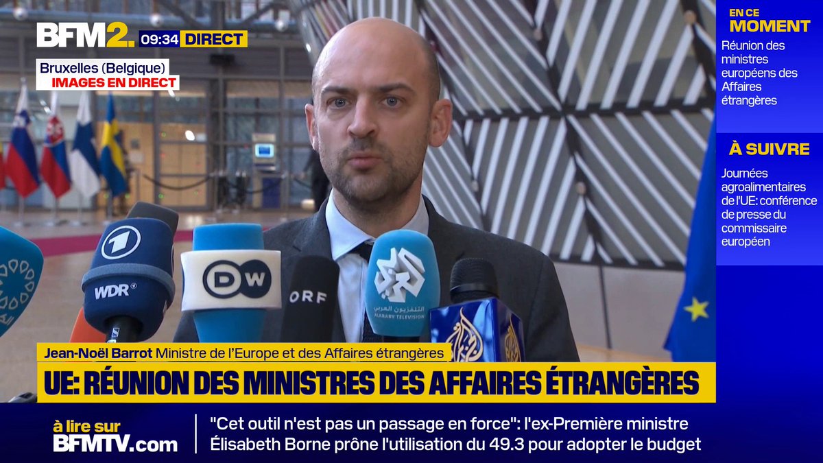 💬 "La Russie est en échec politiquement, militairement, économiquement" Jean-Noël Barrot participe à une réunion à Bruxelles portant notamment sur la guerre en Ukraine #BFM2