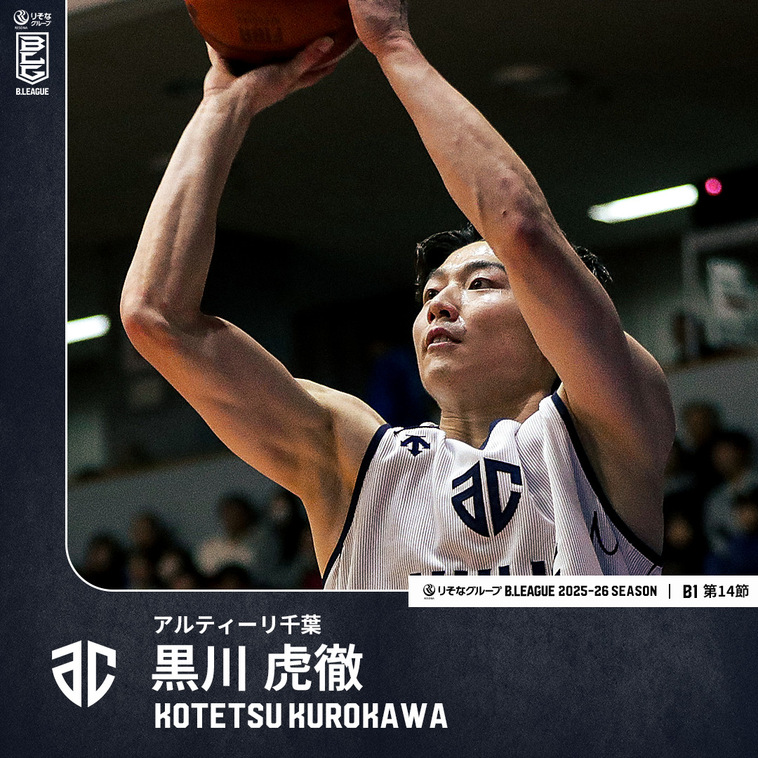 点取り屋モードに変貌した虎が躍動🐅🔥 オーバータイムにもつれた試合でキャリアハイ・28得点！ A千葉#3 黒川 虎徹（PG｜175cm） GAME2：28 PTS｜6 3FGM｜6 REB 【第14節 vs FE名古屋】 黒川 虎徹 ALTIRI CHIBA / アルティーリ千葉【公式】 #Bリーグ #りそなグループ