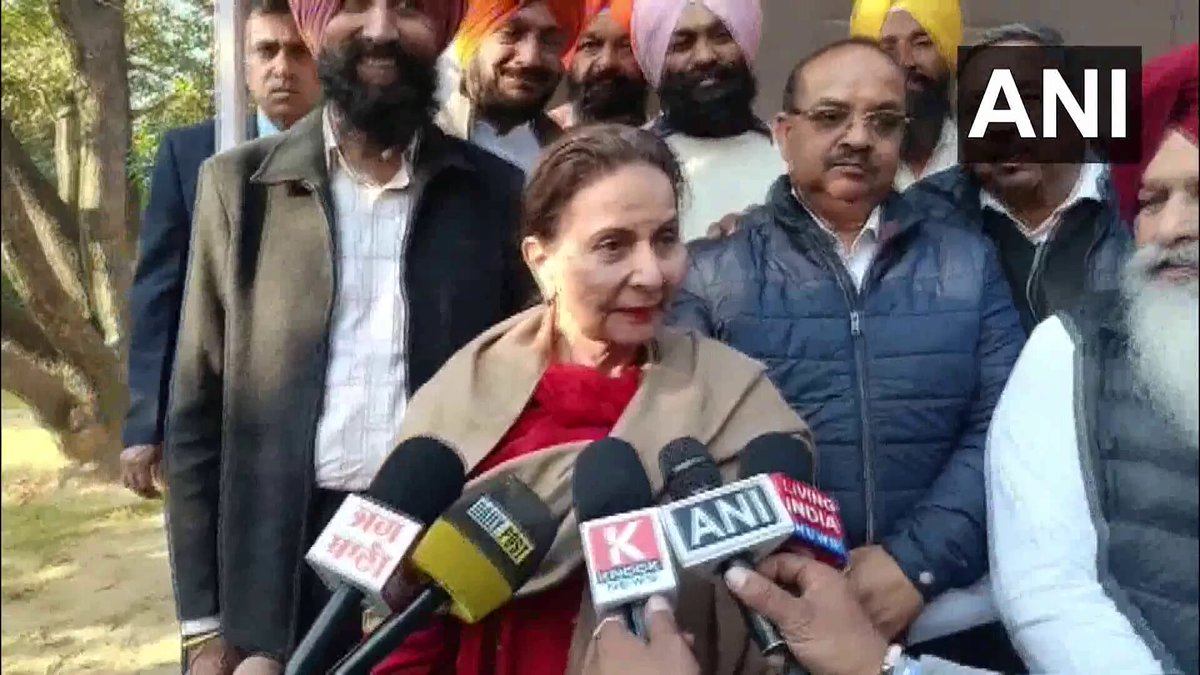 #WATCH | Patiala, Punjab | BJP leader and wife of former Punjab Chief Minister Captain Amarinder Singh, Preneet Kaur says, "...Captain Amarinder Singh will stay in the BJP only. He has cleared his stand..."