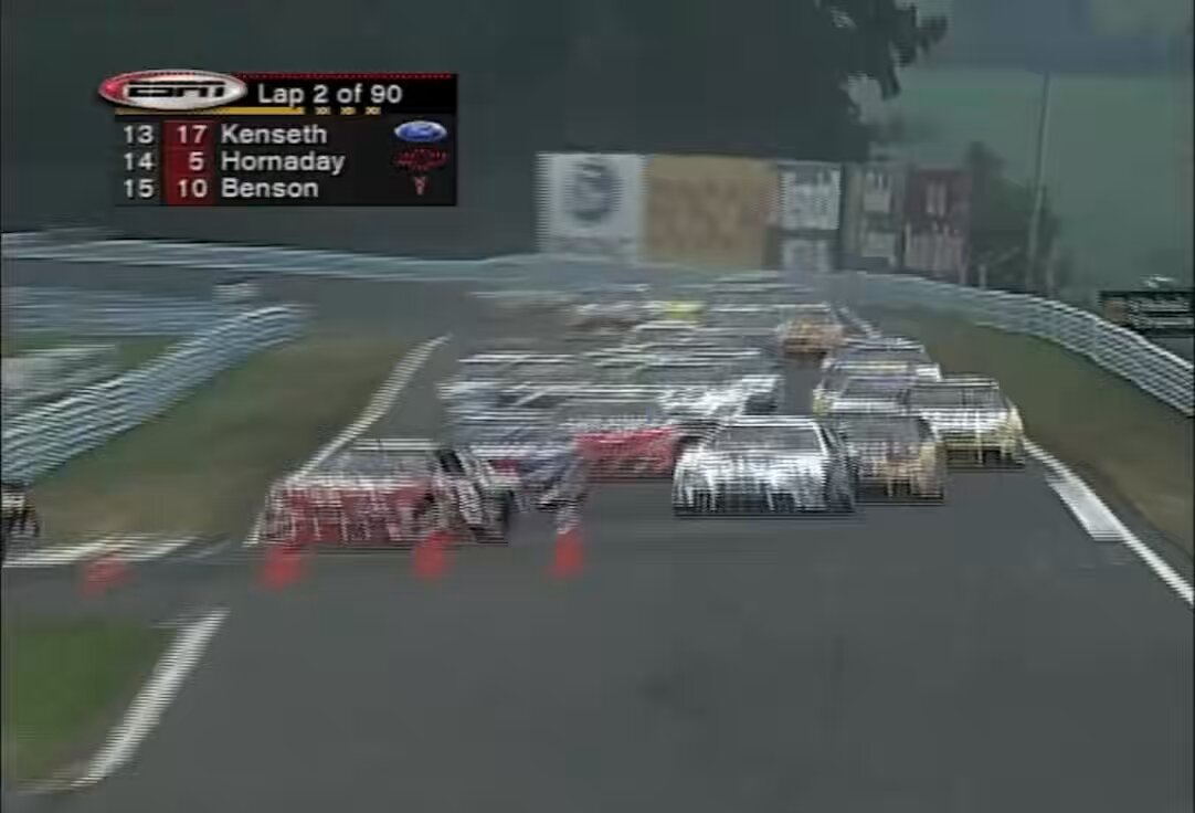 August 13th, 2000, the Global Crossing At The Glen. On lap 2 coming out of the inner loop, Dale Earnhardt Sr. would spin his tires and get loose. This would cause Earnhardt to spin out and hit the form wall hard, gaining some air from the hit. Steve Park would go on to win the race. #nascar #watkinsglen #crash