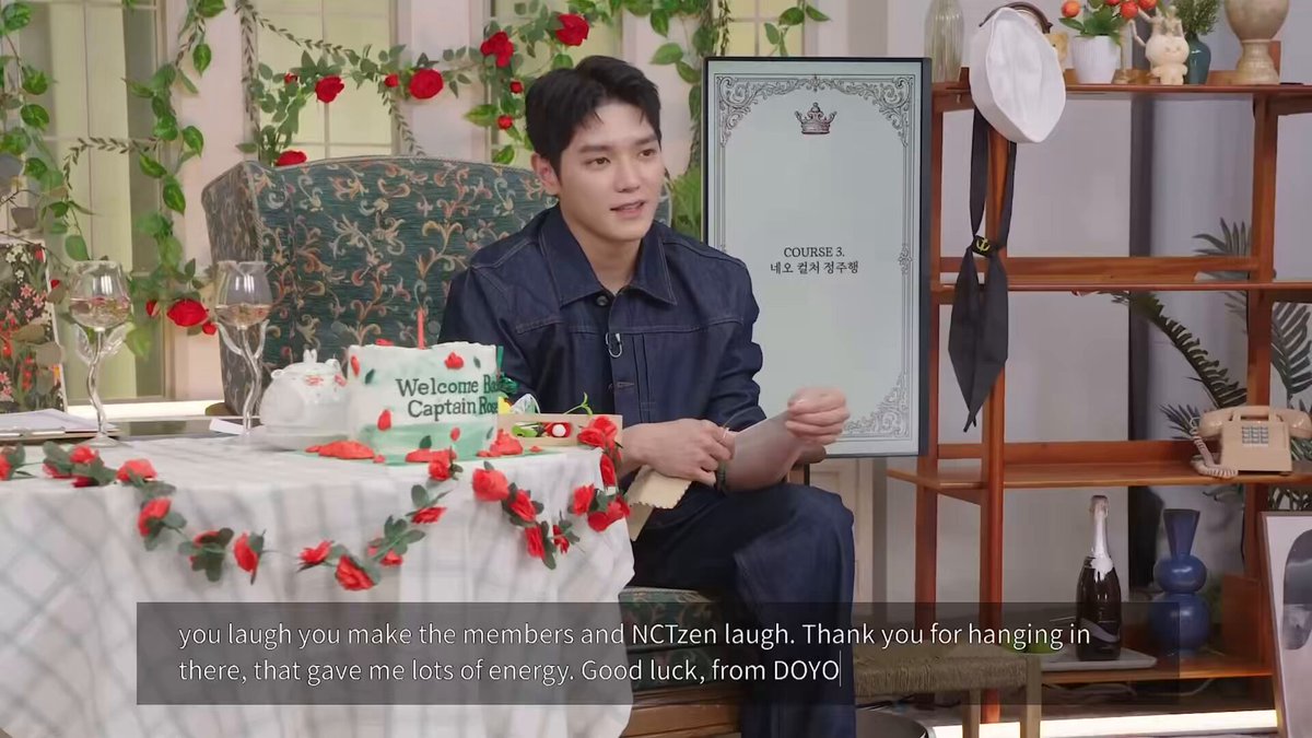 🌹 reading this (letter) here feels different. my heart broke when i received doyoungie's call the day before, so much so that i wanted to go on his behalf... but i think he'll do well, so don't worry too much about doyoungie. because he's someone who goes through with the things he says he will do. i think he will do well! and i'm also very grateful to doyoungie. there's no one else who expresses his love like doyoungie. i think it's extremely difficult to express things like love and gratitude. he really puts in a lot of effort and sincerity in doing that, so i learn a lot from a member and dongsaeng like doyoungie. fighting!! he told me to smile/laugh a lot so hehehe hahaha~