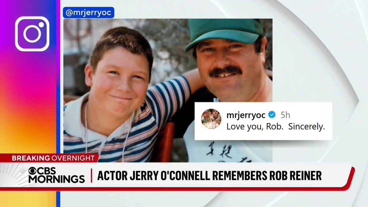 “Rob was like a father to me”: Jerry O’Connell, who worked with Rob Reiner at age 11 on the classic film, “Stand By Me,” remembers Reiner, who died Sunday, along with his wife, Michele, of an apparent homicide, according to police. O’Connell credits the legendary director for giving him space to create and launching his career: “Everything I have is because of Rob Reiner.”