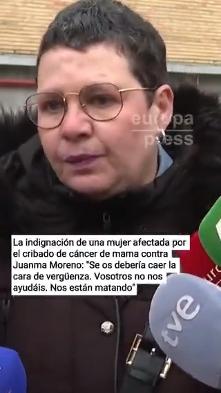 "No me voy a callar, que lo sepas. Ya no tengo un pecho". La indignación de una mujer afectada por el cribado de cáncer de mama contra Juanma Moreno: "Se os debería caer la cara de vergüenza. Vosotros no nos ayudáis. Nos estáis matando"