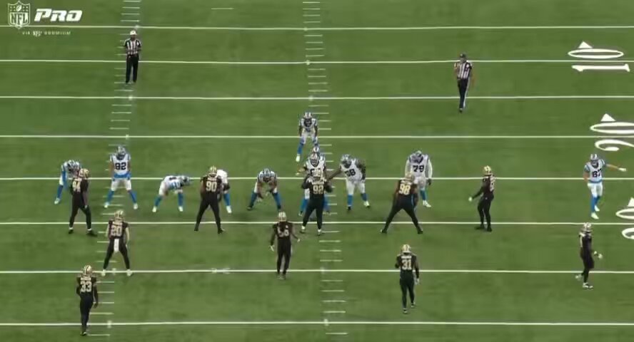 Every first down offensive snap for the Panthers, 2nd Half @ New Orleans. 10 plays 5 pass: -2 net yds 5 runs: 5 net yds 3 total net yards 0.3 yd/play