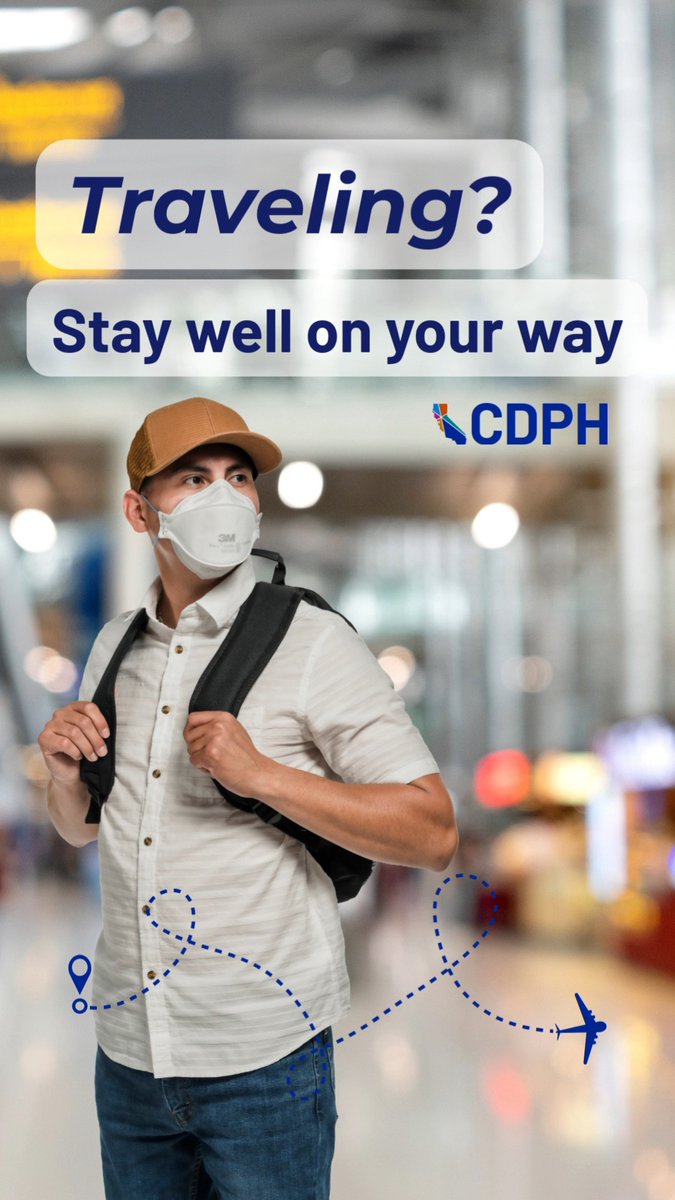 Traveling for the holidays? Stay well on your way by wearing a high-quality mask like an N95 in crowded indoor spaces like airports and planes. Also wash your hands frequently, cover your cough or sneeze, and avoid traveling if you’re sick. 📲 Learn more: