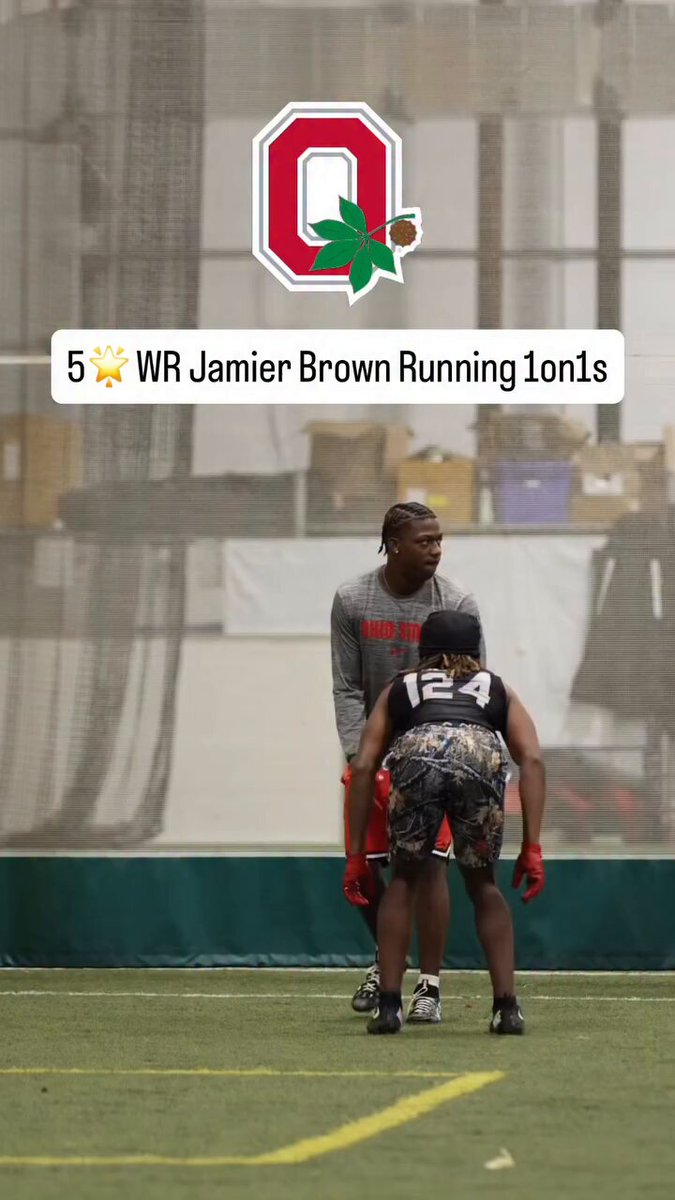 5⭐️ Ohio State 2027 WR commit Jamier Brown showing out in 1-on-1s! 🔥