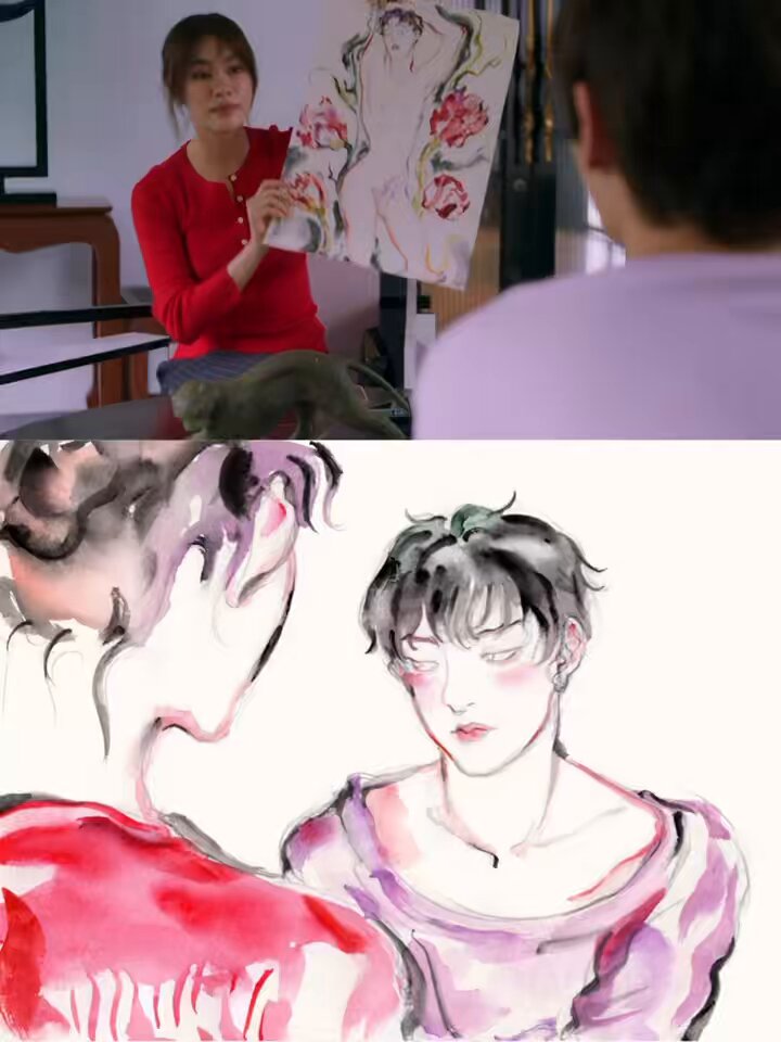 The painting of Kor was planned to be smaller in size. After I read the script I decided to paint it bigger to match the emotional impact it has on the storyline. #BurnoutSyndromeSeries #BurnoutSyndromeSeriesEP3 I post updates more promptly on my ig naisu.chirat