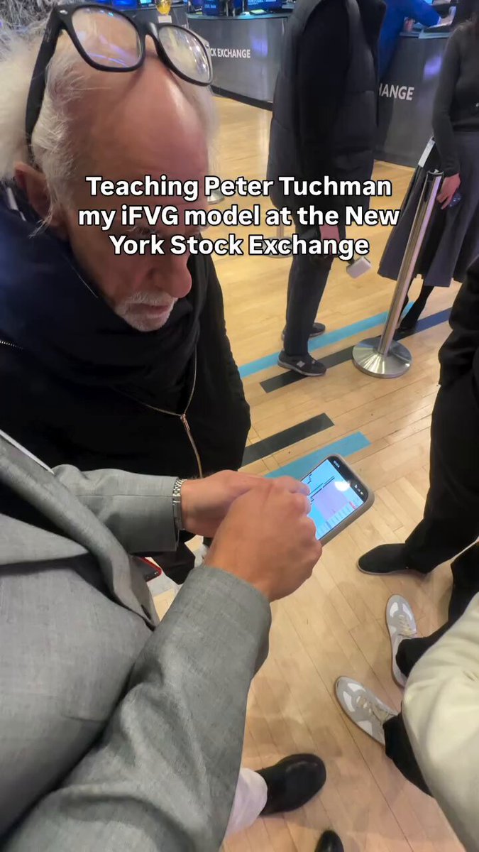 I just taught Peter Tuchman my iFVG model at the New York Stock Exchange and he believed in me so much that he asked for my number and now I’m going to help his son I’ve obviously taught a lot of the community my model But if I can bring this to the NYSE that would be insane
