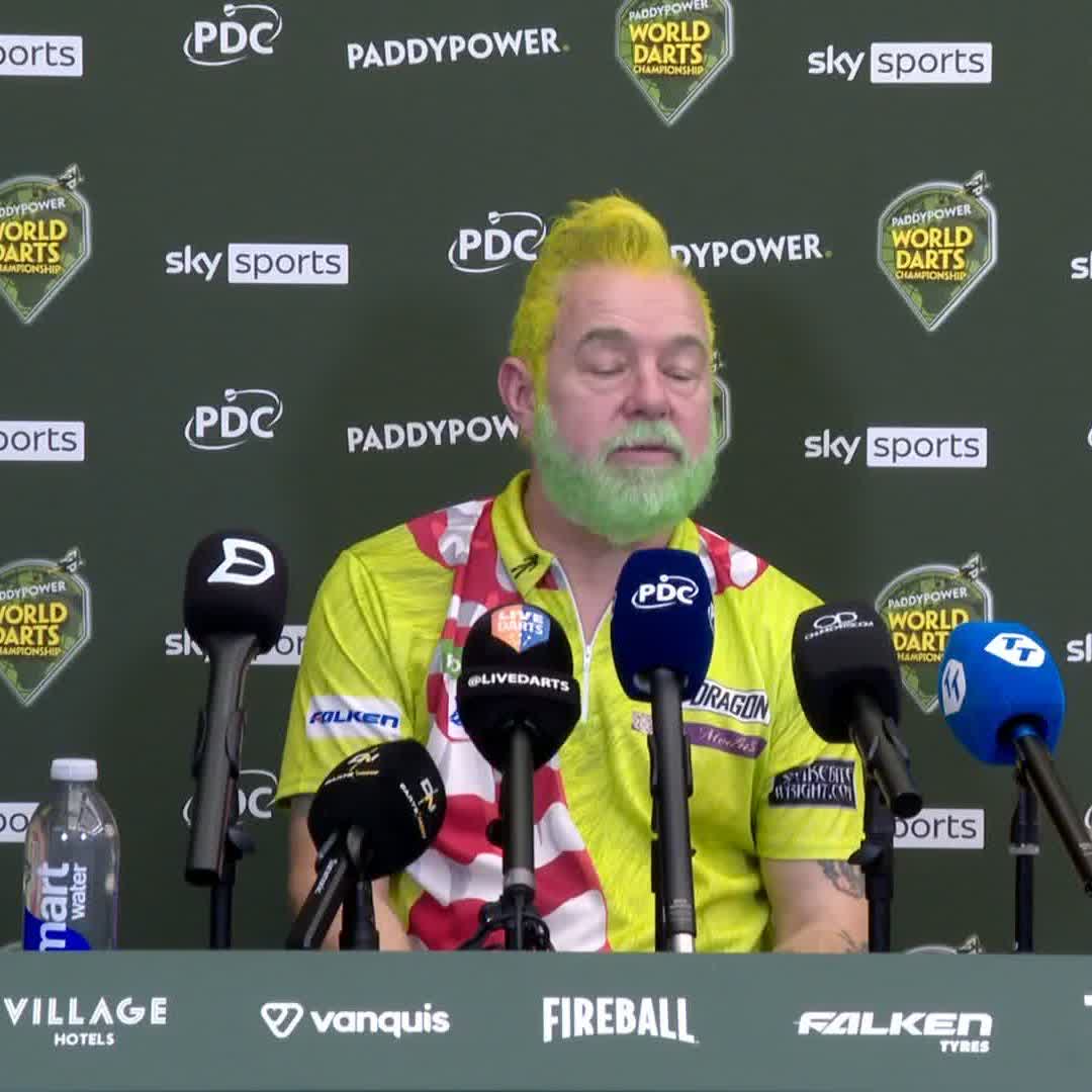 🗣️ "I've got to step up otherwise I'll be going home." Peter Wright gives his reaction after opening his bid for a third World Championship title with a 3-0 win against Noa-Lynn van Leuven! #WCDarts