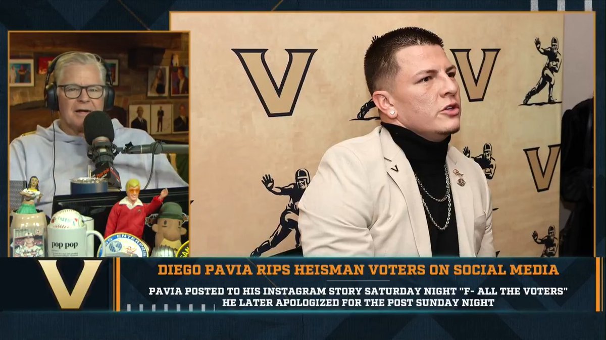 "It feels like he wants to be Johnny Manziel. I hope he doesn't want to be like Johnny Manziel." – DP on Diego Pavia's comments following the Heisman Trophy award ceremony.