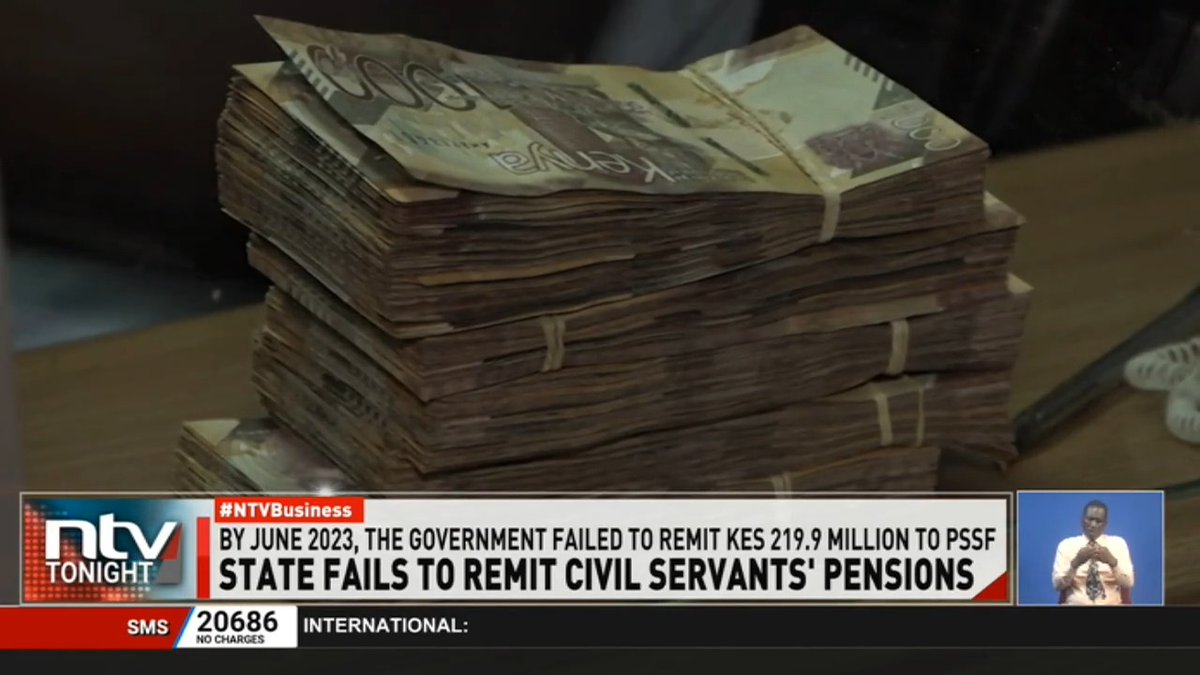 State Fails To Remit Civil Servants' Pensions: The government has failed to remit deductions of Sh1.2 billion to the civil servants’ pension scheme, risking a loss of returns to workers in Kenya's troubled retirement benefits system. #NTVTonight Zainab Ismail