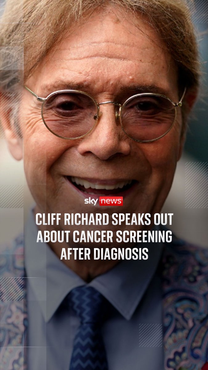 Sir Cliff Richard has hit out at the lack of a national screening programme for prostate cancer after being diagnosed. Sky's arts and entertainment correspondent Katie Spencer reports ⬇️ Read more 🔗