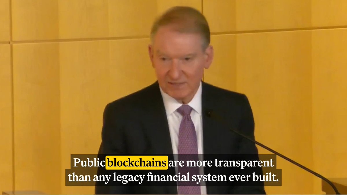 🇺🇸LATEST: Paul Atkins calls public blockchains "more transparent than any legacy financial system ever built."