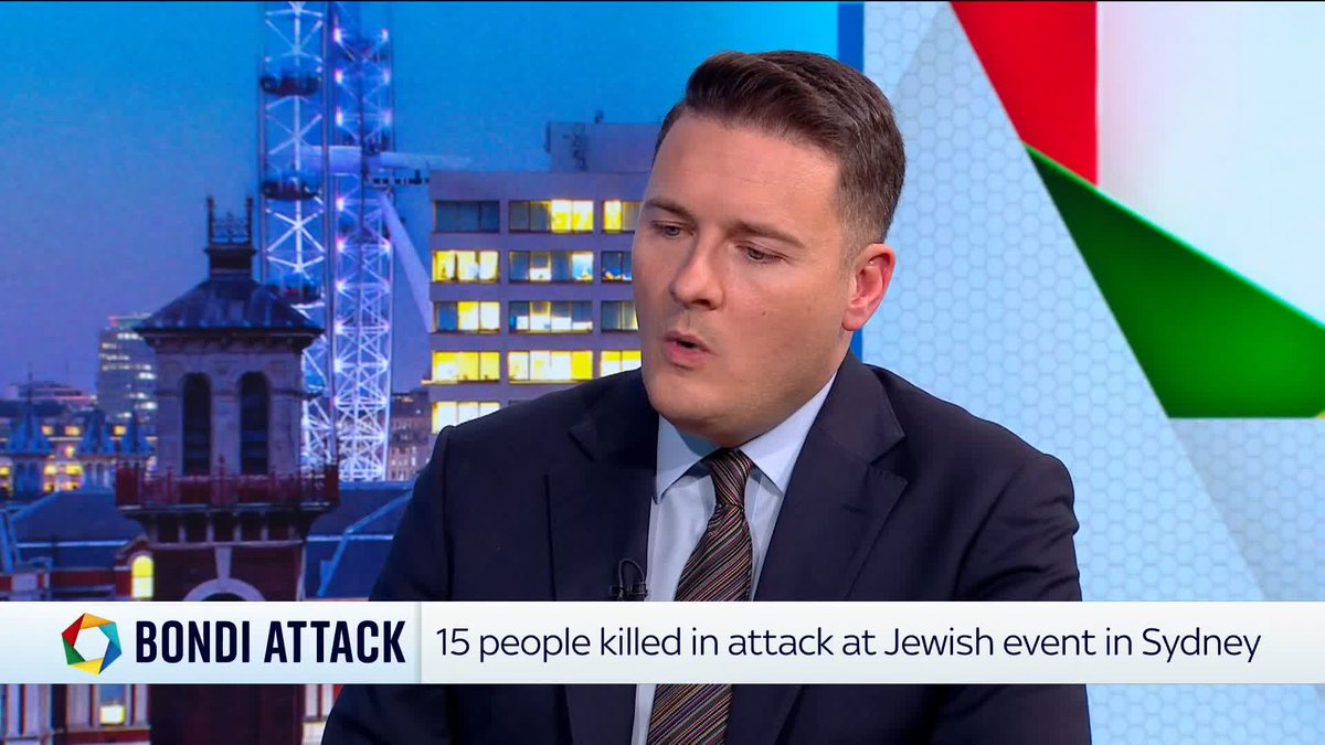 "I think it is the responsibility, particularly of those of us who are not Jewish, to stand with our Jewish friends and communities at this time" Health Secretary Wes Streeting on antisemitism and Bondi attack in Australia 📺 Sky 501
