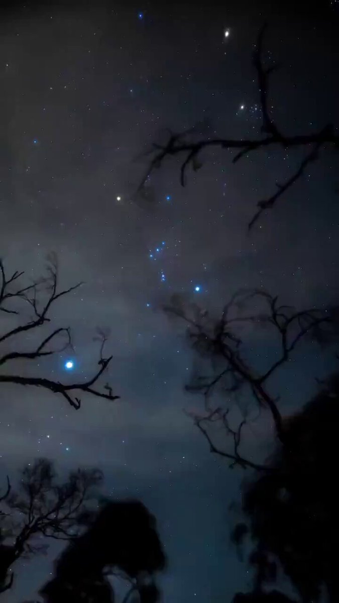Timelapse of Orion, Sirius, Mars, and the Pleiades over West Oahu, Hawaii.