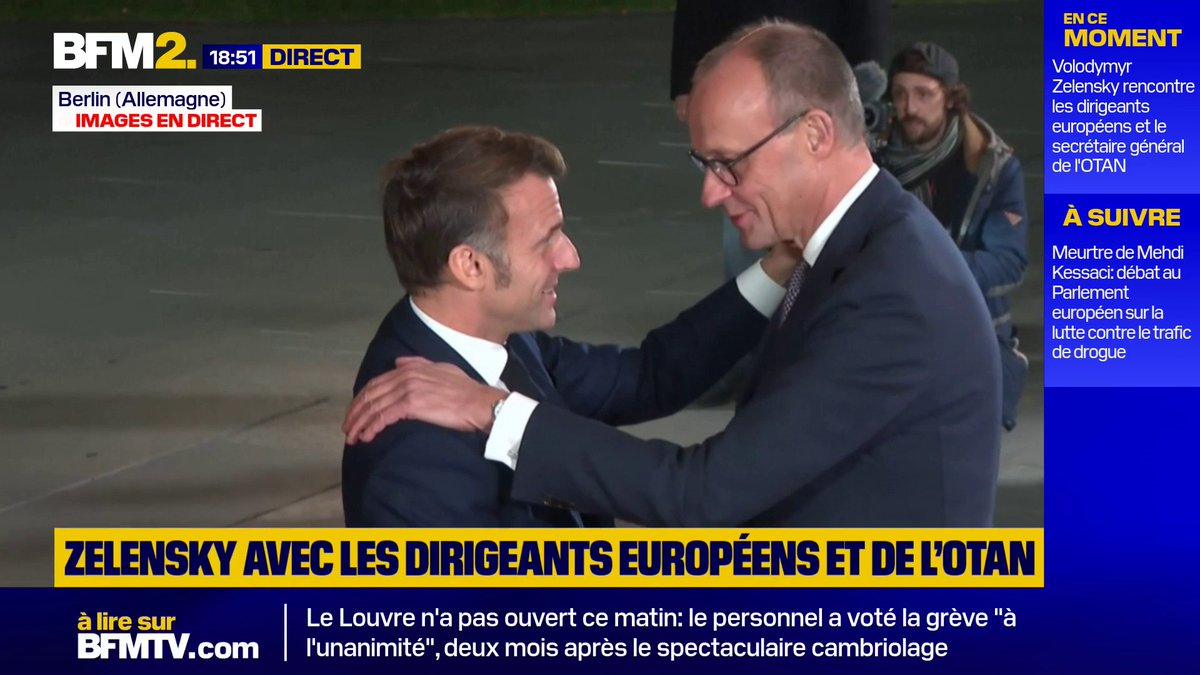 🇫🇷🇩🇪Notre Chihuahua de l’Elysée ne sait plus quoi faire pour exister, il vient d’arriver à Berlin. Les 16 heures de négociations ont eu lieu sans la France. Quel camouflet pour Macron.😎