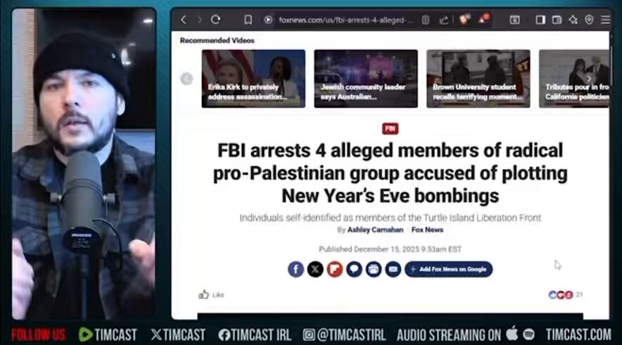 “This is overt leftist extremism.” The FBI has reportedly taken down four individuals that they say were planning New Year’s Eve bombings.