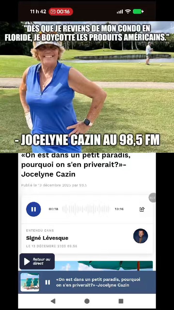 JOCELYNE CAZIN QUI PASSE L’HIVER EN FLORIDE : « QUAND JE SUIS DE RETOUR AU QUÉBEC, JE BOYCOTTE LES PRODUITS AMÉRICAINS » 😂 Sans oublier : « Si j’étais locataire, je ne serais probablement pas ici. »