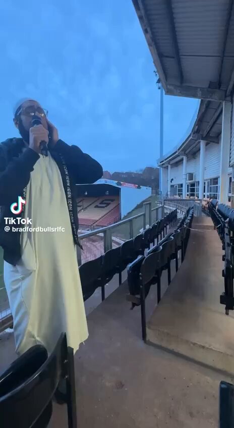 The Islamic call to prayer in Bradford football stadium. The stadium is empty, what’s the point?