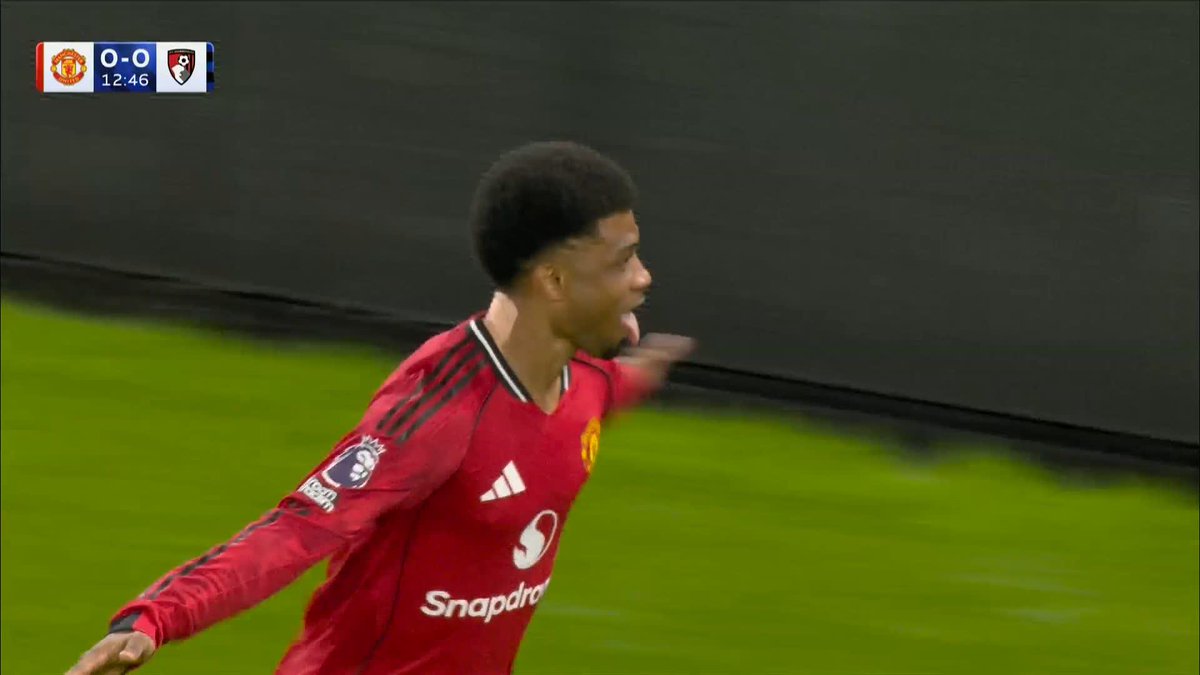Amad gives Manchester United an early lead against Bournemouth! ⚡️