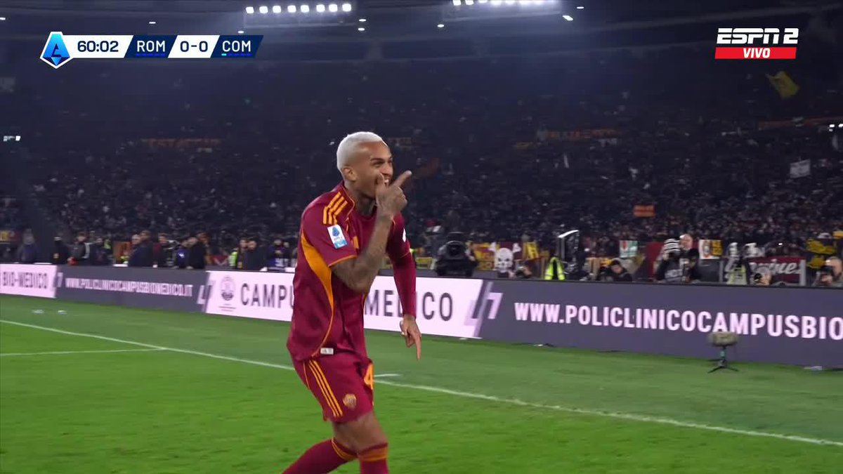 🇦🇷🤝🇧🇷 Mati Soulé asistió y el brasileño Wesley la mandó a guardar, con festejo dedicado a… PAULO DYBALA, en Roma-Como.
