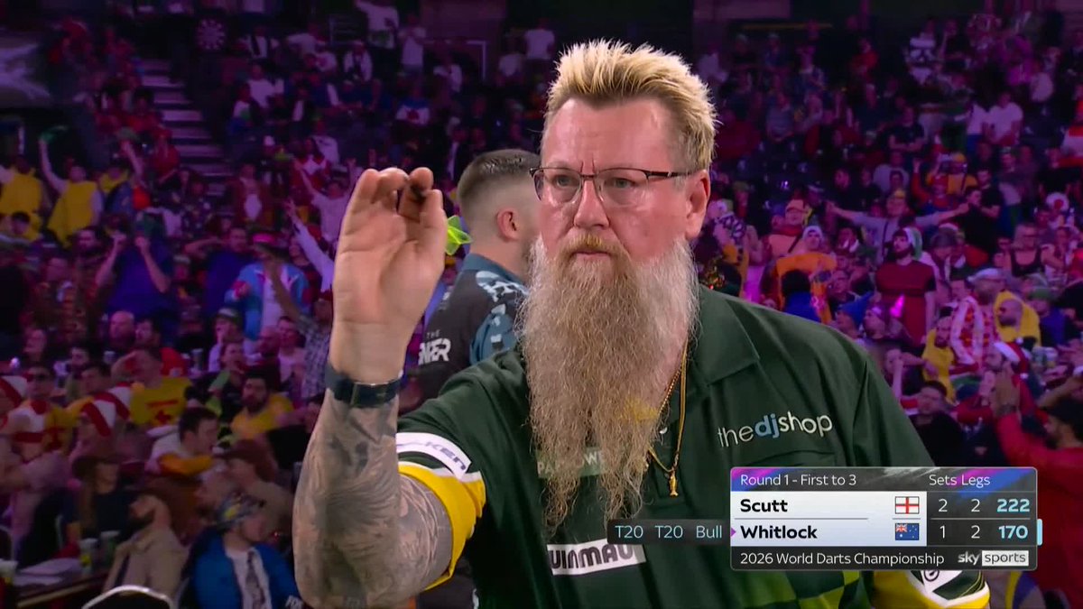WHITLOCK PULLS LEVEL!! He misses the big fish but cleans up the 25 to level this game at 2-2! 📺 #WCDarts | R1