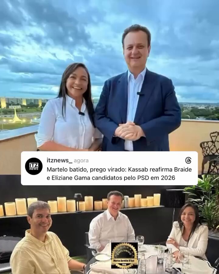 🚨Definido! ✅ O presidente nacional do PSD, Gilberto Kassab, confirmou nesta segunda-feira (15) o plano eleitoral do partido para 2026 no Maranhão. A sigla vai trabalhar pela candidatura do prefeito de São Luís, Eduardo Braide, ao Governo do Estado e pela reeleição da senadora Eliziane Gama. Kassab elogiou a atuação de Eliziane no Congresso e destacou a liderança dela e de Braide à frente do PSD maranhense