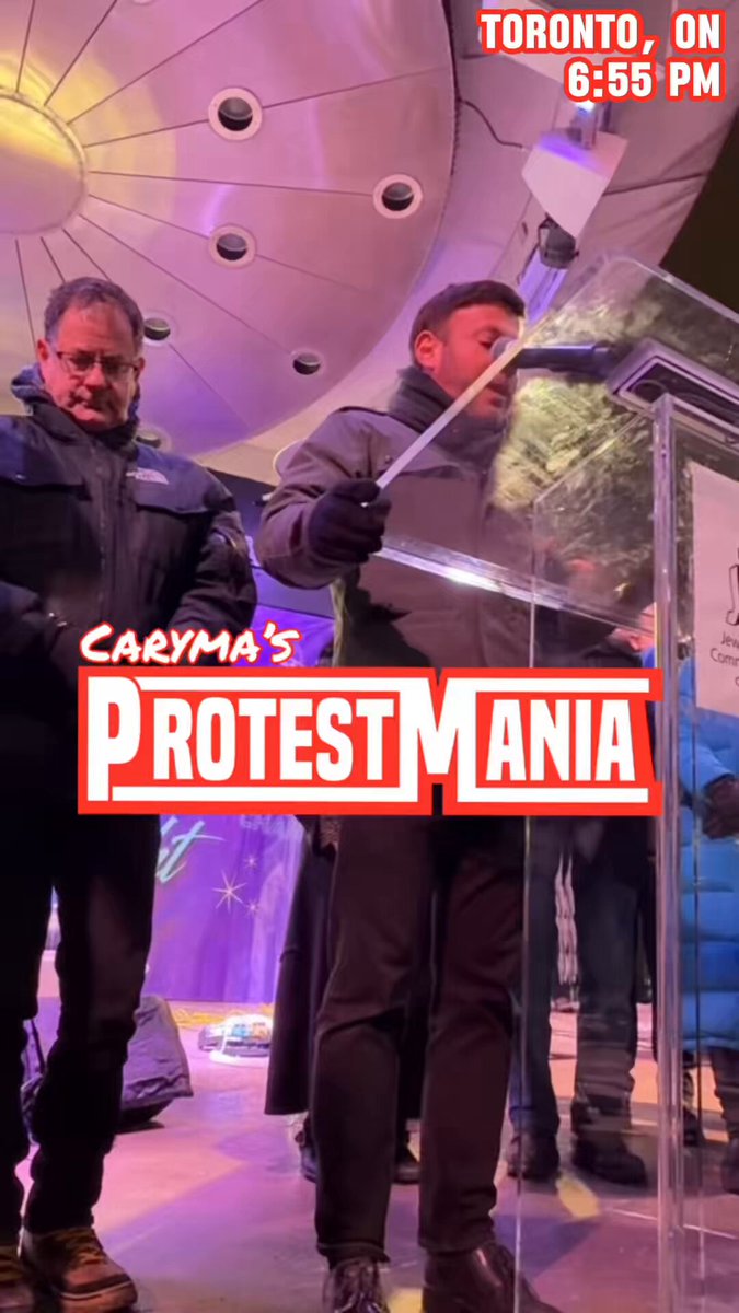 Montage shows Mayor Olivia Chow quietly leaving the menorah lighting ceremony at Mel Lastman Square following pointed remarks from MP Roman Baber and boos from the crowd. 📸 Dec 15, 2025 #Toronto #ProtestMania Fund this coverage to help it continue: