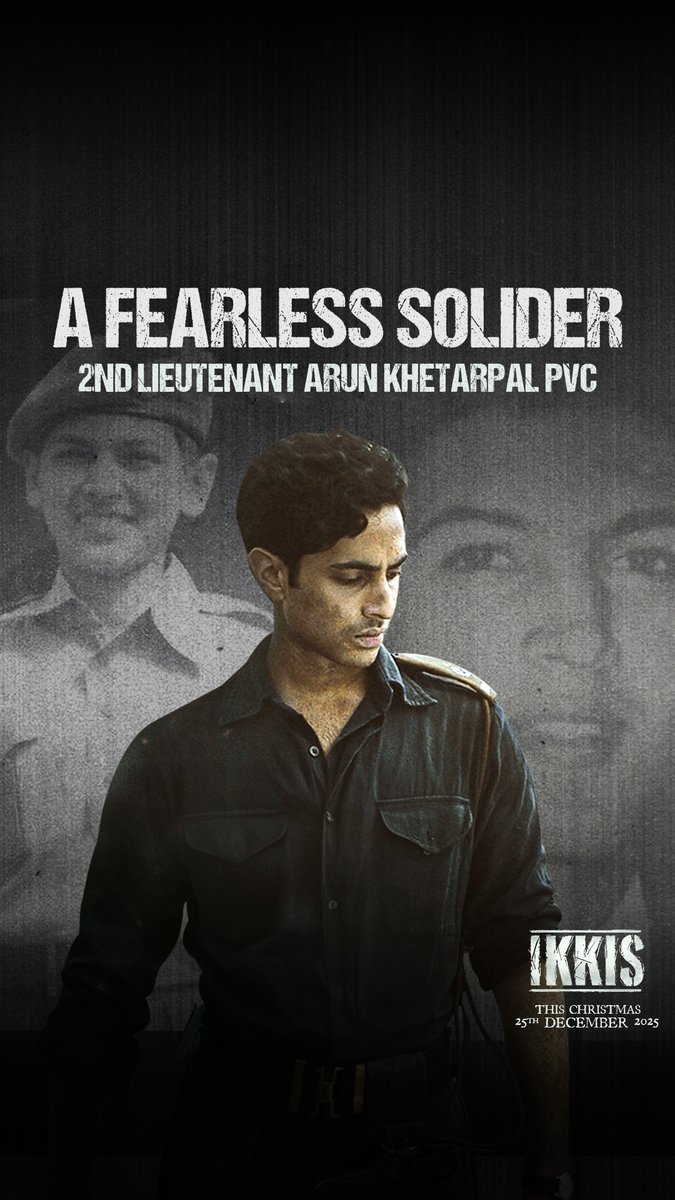 Some lives don’t grow longer, they grow larger. On his death anniversary, we honor the unmatched courage and sacrifice of Second Lieutenant Arun Khetarpal, a legacy that lives on. #IkkisTrailerOutNow 🔗 - Experience courage in cinemas. #Ikkis releasing on 25th December 2025.