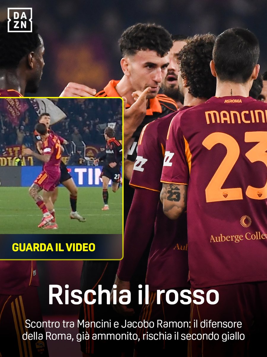 Contatto Mancini-Ramon 💥 Il difensore giallorosso richia il rosso 🟥⚠️ L'analisi dell'episodio nel finale di #RomaComo 👨‍🏫 #SerieAEnilive #DAZN