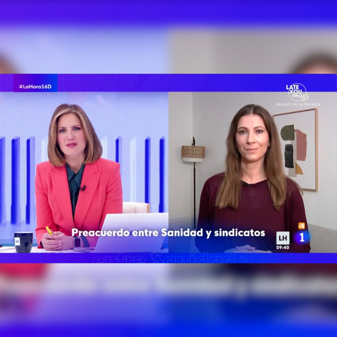 Nuestra presidenta Laura Villaseñor traslada en La Hora de la 1 TVE los avances logrados en la negociación del #EstatutoParaAvanzar tras la reunión mantenida ayer con Mónica García de Ministerio de Sanidad #Enfermería #Fisioterapia