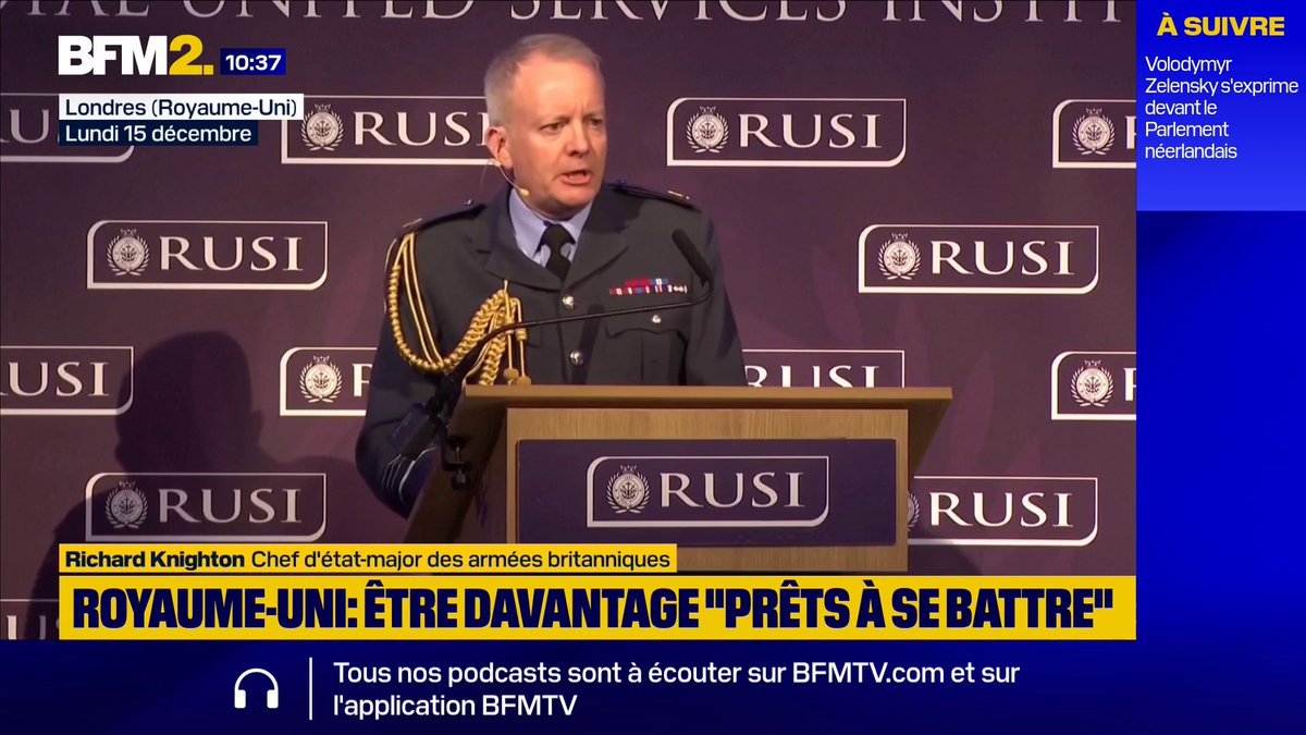 💬 "La guerre en Ukraine et le bilan de la Russie montrent la volonté de Poutine de cibler les États voisins" Richard Knighton, le chef d'état-major des armées britanniques, s'est exprimé sur la guerre en Ukraine #BFM2