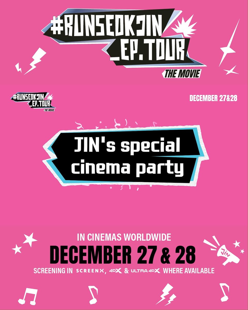 โA performance isnโt complete without ARMYโ ๐๐ฅ So guess whoโs about to take over TGV? ๐ Get ready to laugh, scream, sing, and shake TGV together! ๐ Get your tickets now and donโt miss this moment! ๐๏ธ #CONCERTSatTGV #ARMYsAtTGV #์ง #Jin #Jin_TOUR_Movie #RUNSEOKJIN_epTOUR_Movie