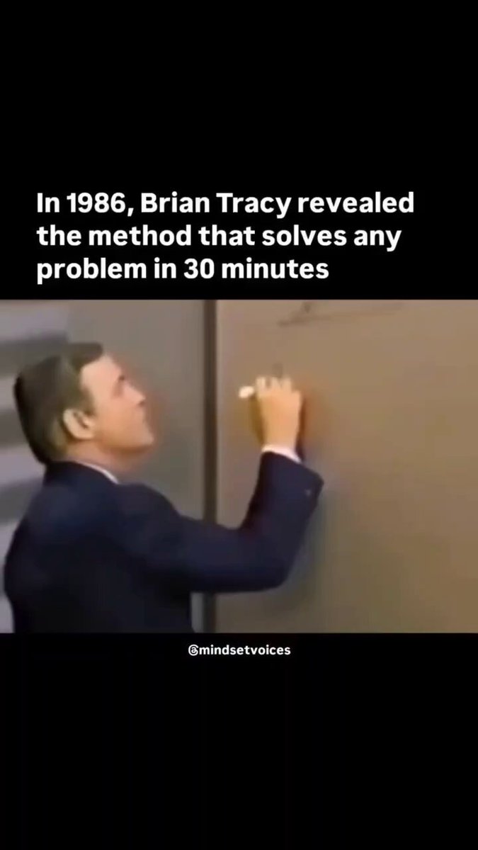 Brian Tracy’s method that solves any problem in 30-minute‼️🏆