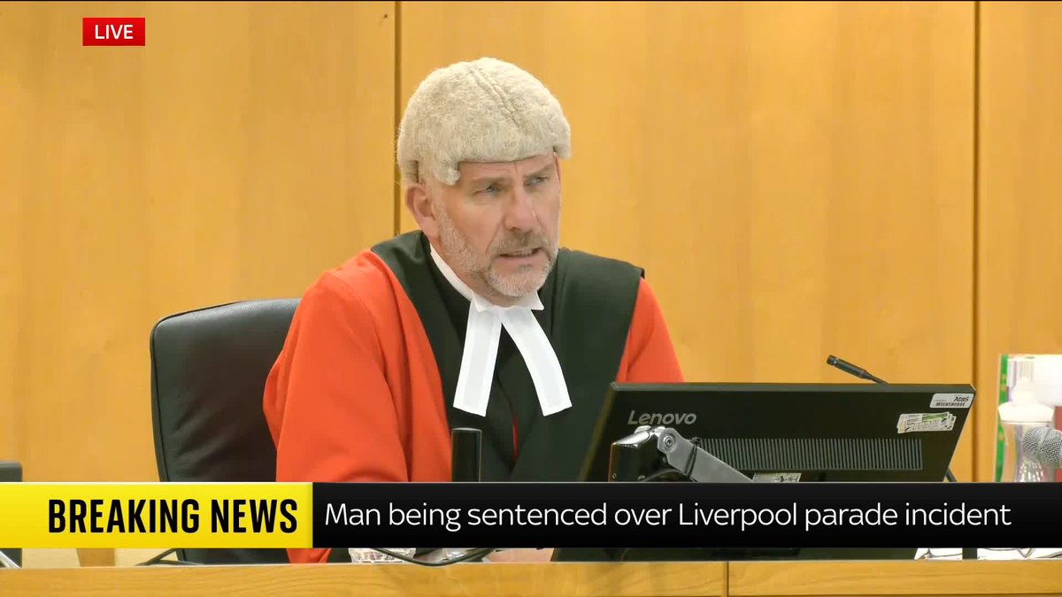 BREAKING: Paul Doyle. 54, is being sentenced for driving into crowds of football supporters at Liverpool Parade in May. Prosecutors told Doyle his actions left people "traumatised" after ploughing into more than 100 people. 📺 Sky 501, Virgin 602, Freeview 233 and YouTube