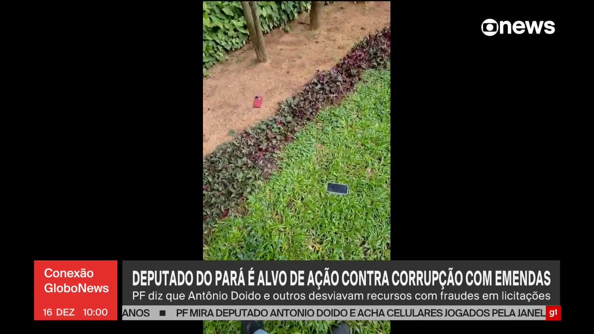 PF faz buscas contra deputado Antonio Doido e encontra celulares jogados pela janela; veja o vídeo. #ConexãoGloboNews ➡️ Assista à #GloboNews: