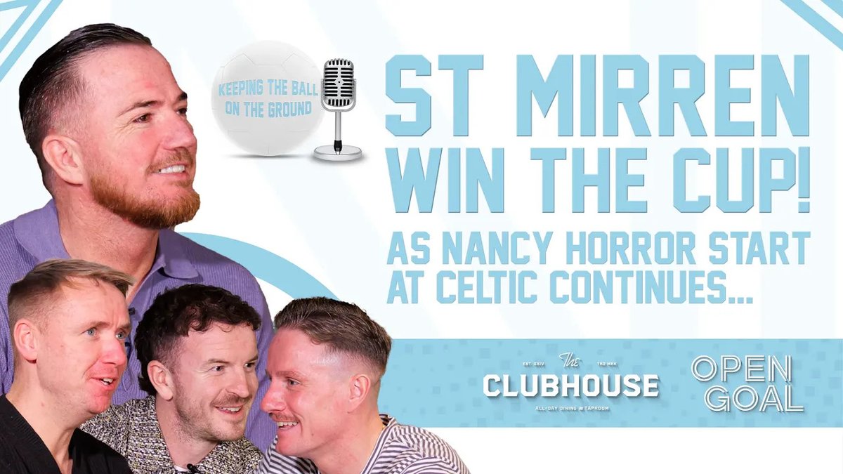 ⚽️ Is it too early for Nancy to go? 🏆 Ross McCormack joins us this week as the lads discuss St Mirren's cup victory and the future for the Celtic manager. 🆕📺 🍔 20% Off Food at The Clubhouse. Quote OPEN GOAL