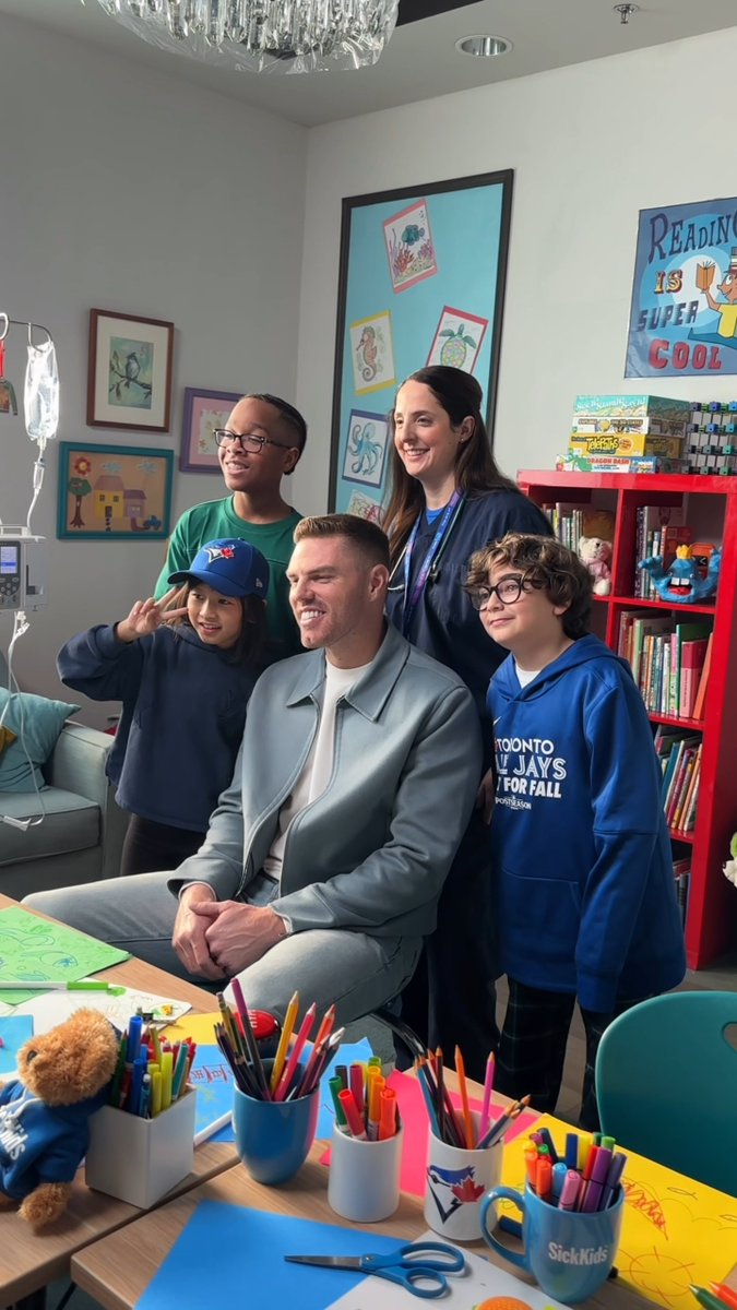 A little behind-the-scenes magic with our friend and the greatest sport around, Freddie Freeman! ⚾ Help Ryan Reynolds (and Freddie) help The Hospital for Sick Children (SickKids). 💙 Donate before December 24th and an anonymous donor will match all donations up to $1,000,000: