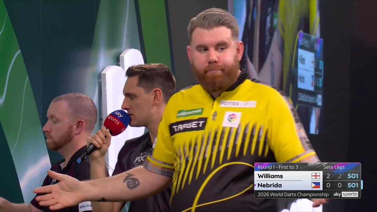 🗣️ "I don't miss double six!" 😅 Scott Williams delivers on his promise! The former semi-finalist is closing in on a straight-sets victory over Paolo Nebrida! 📺 #WCDarts | R1