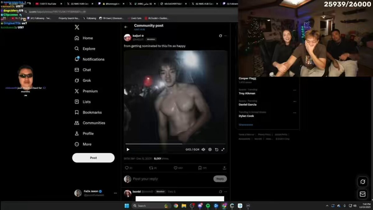 A2Guapo tried leaving the room after Sakura &amp; Jasontheween started watching a freaky edit &amp; didn’t feel comfortable in the same room with them 😭