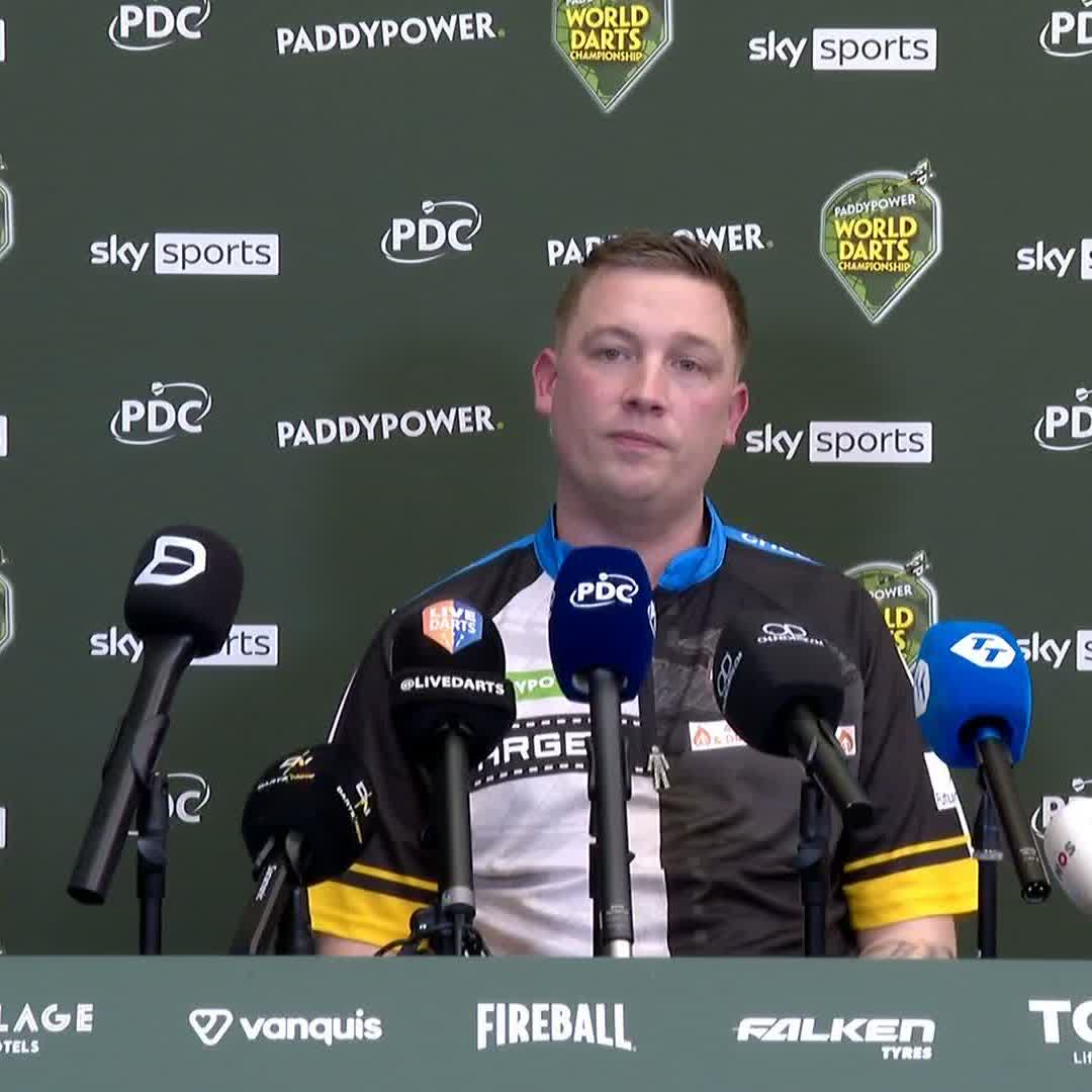 🗣️ "I'm going to have to be at my best!" Chris Dobey previews his upcoming clash against Andrew Gilding, after kicking off his campaign with a 3-1 victory over Xiaochen Zong! #WCDarts