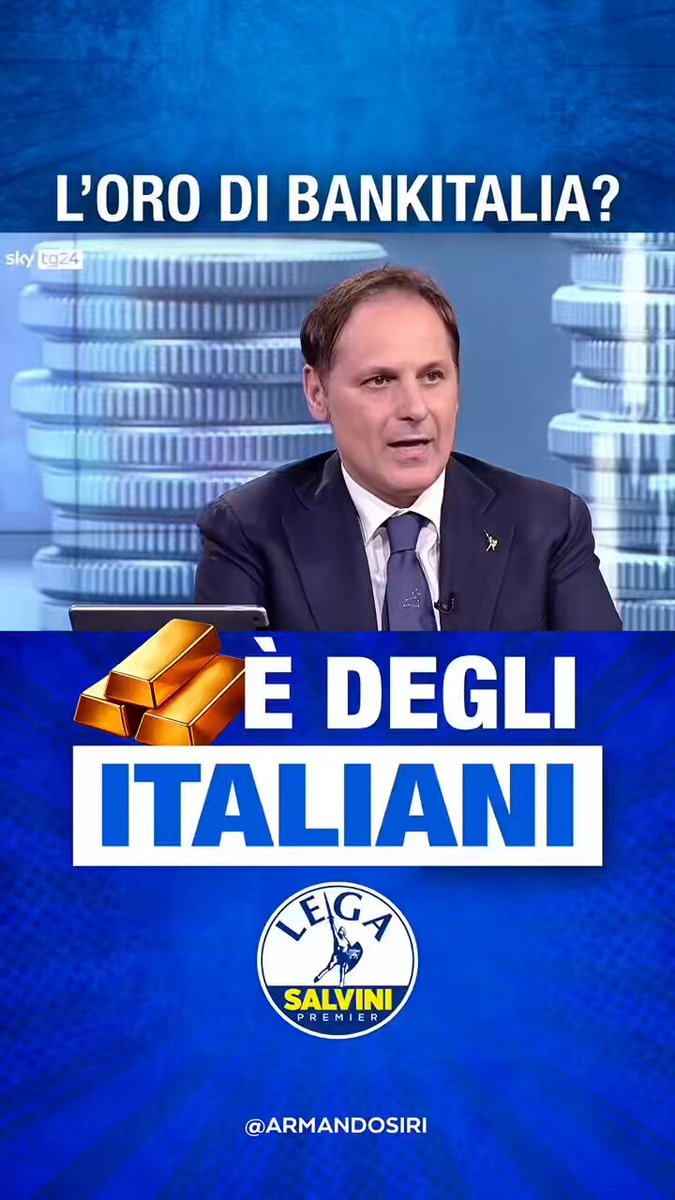 🔵 L’oro custodito nelle riserve di Bankitalia appartiene agli italiani ed è garanzia della nostra sovranità economica. Come Lega stiamo lavorando affinché questo principio sia rispettato e nessuno possa metterlo in discussione. #oro #Bankitalia #Italiani