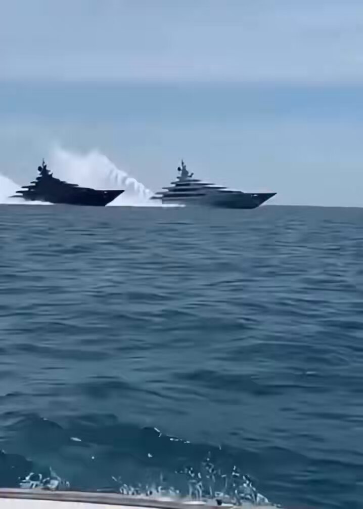 Two billionaires racing their super yachts. It’s the have yachts and have nots.