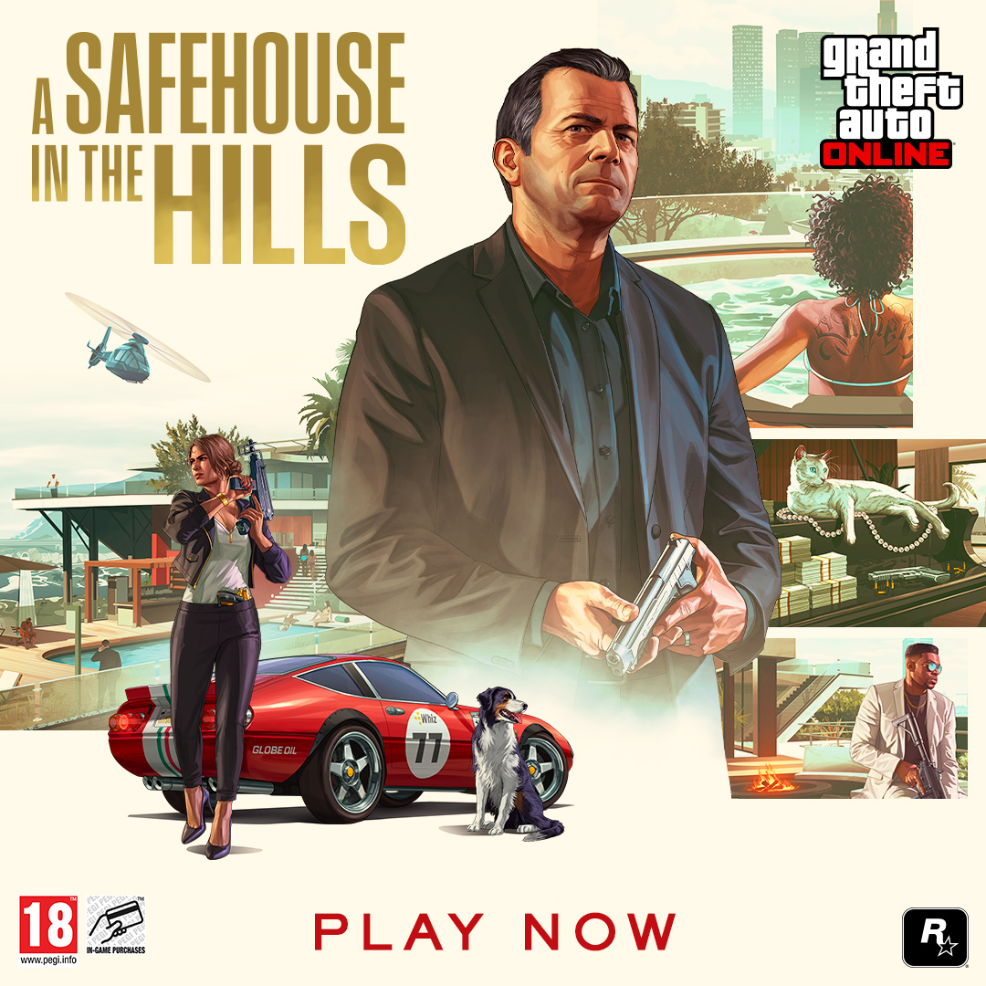 Status is everything. Take your rightful place amongst the city's elite with a lavish new mansion property. GTA Online: A Safehouse in the Hills, now available.