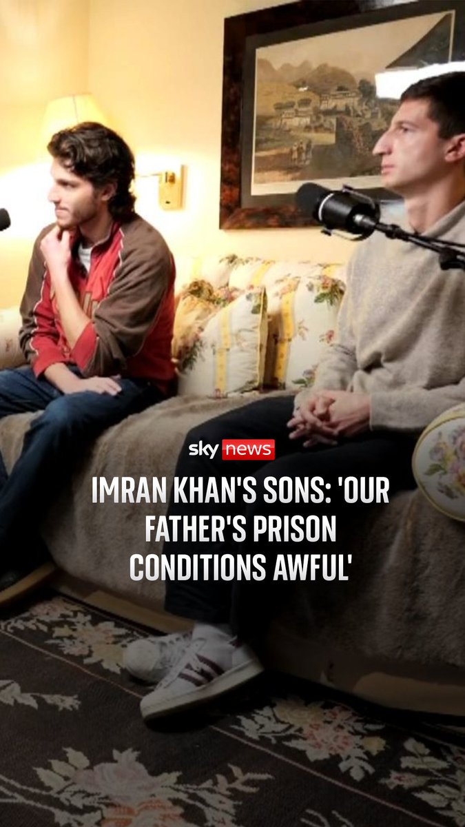Sky's lead world presenter Yalda Hakim has spoken to Imran Khan's sons, who described the conditions of their father's prison in Pakistan. The former prime minister has been in prison since his arrest in August 2023 on corruption charges. 🔗