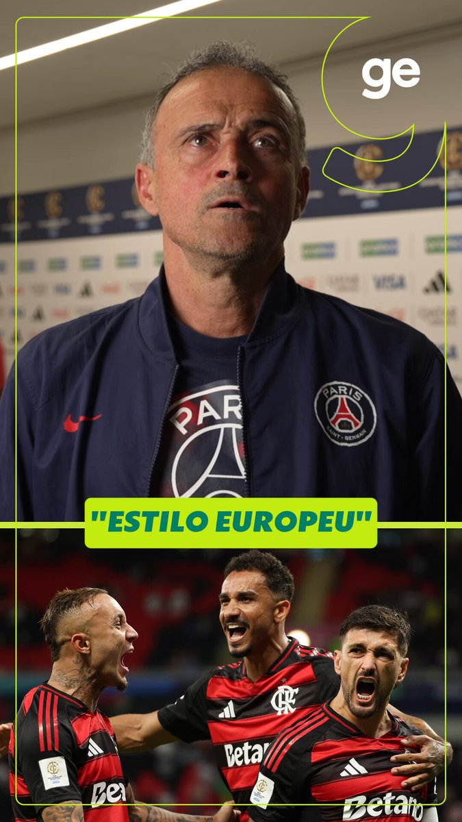 “Eles (Flamengo) terminaram a temporada ganhando quase tudo. São bons com a bola e ótimos sem ela. Eles jogam com um estilo europeu e mostraram na última Copa do Mundo de Clubes que estão no nível.” 🎙️ Luis Enrique, técnico do PSG. 🎥 ge