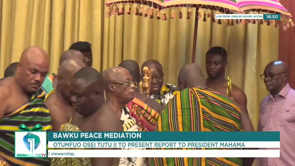 “I am not here to judge who was wrong or who was right. I am only here to present the facts as they are for us to have peace.” —The Asantehene, Otumfuo Osei Tutu II, formally presents the Bawku Mediation reports to the President at the Jubilee House, marking a significant step in the peace process.