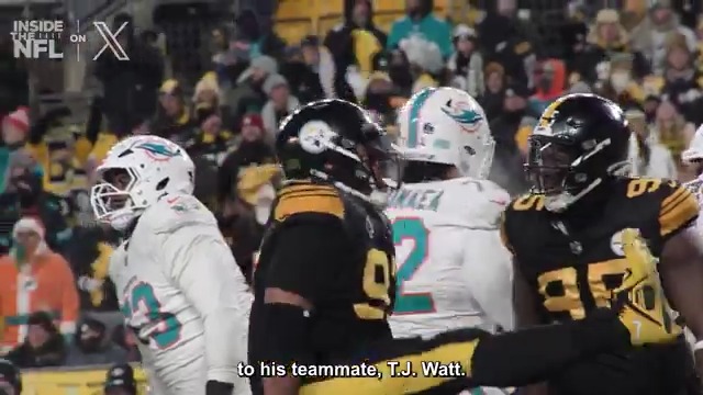 .Cam Heyward gave a little nod to TJ Watt 💛🖤 Inside the NFL Week 15 Mic'd Up on X
