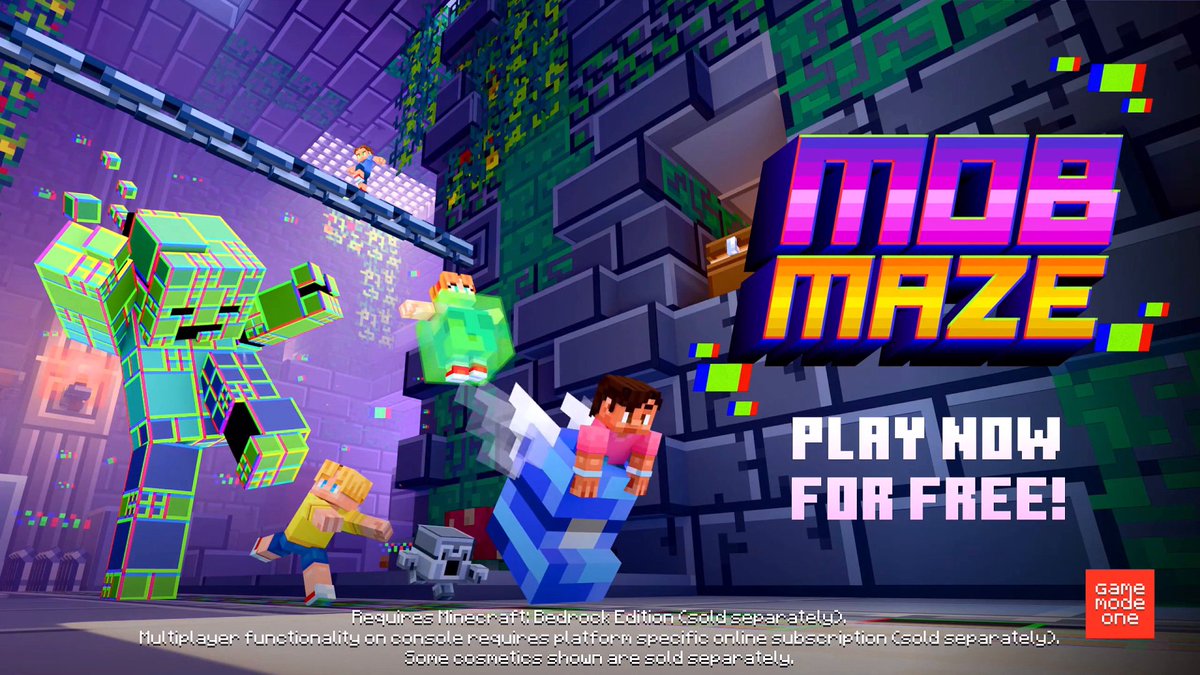 Can you conquer the maze, grab the loot, and escape before it’s too late? 🔥 Step into Mob Maze (Mob Maze), a roguelite multiplayer adventure with super-sized environments, available through the Bedrock Edition server tab!