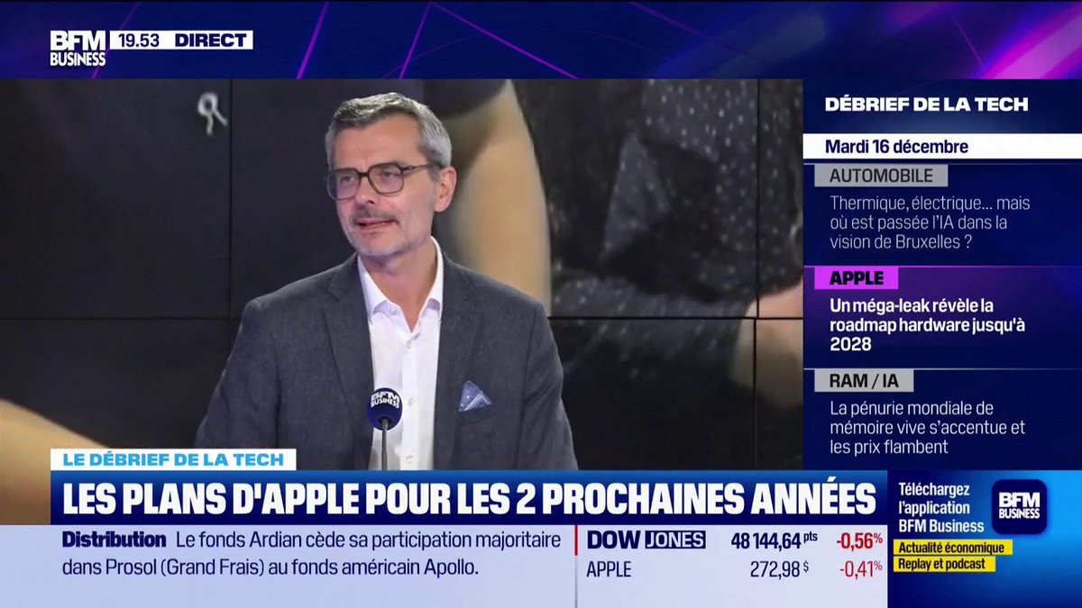 25 nouveaux produits Apple d’après les leaks : • Un iPhone pliant en septembre 2026 • Une entrée dans la domotique 🏠 • Des lunettes connectées 🕶️ • L’iPhone 19 serait zappé au profit de l’iPhone 20 💬 Julien Villeret, Directeur de l'innovation EDF 🎙️ François Sorel